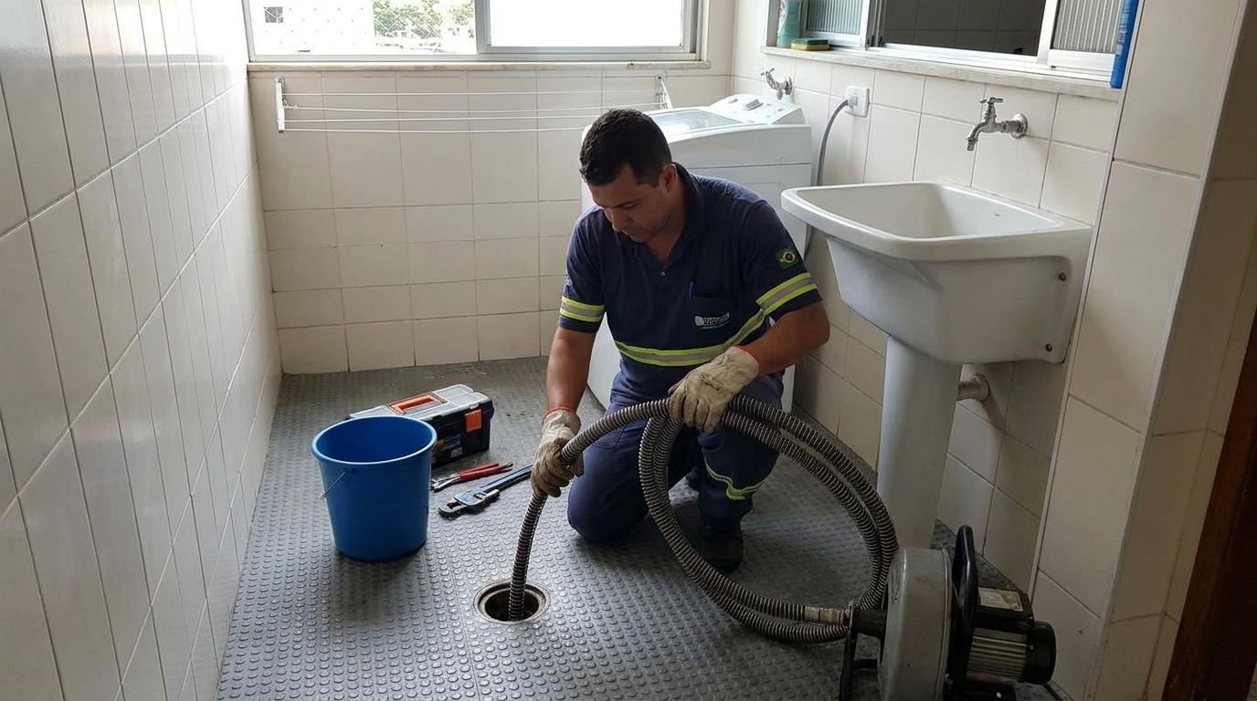 Desentupimento de ralo residencial em Porto Seguro‑BA