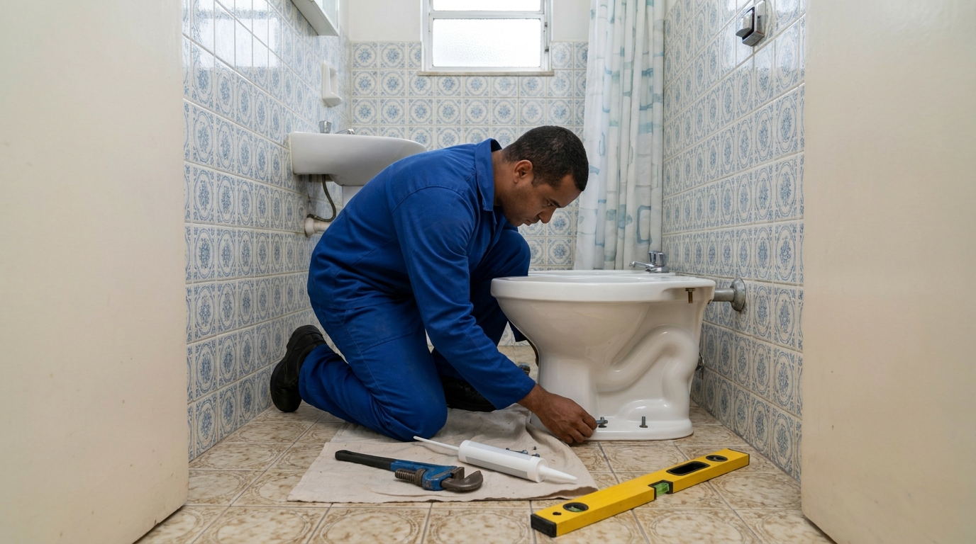 Instalação de vaso sanitário residencial em Porto Seguro‑BA